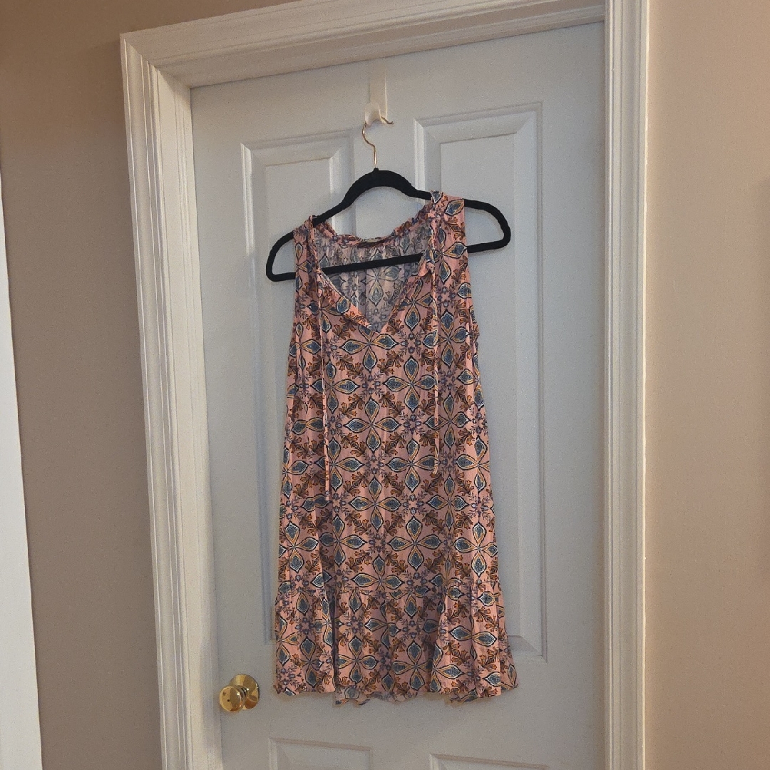 Loft Pink And Blue Paisley Dress Small